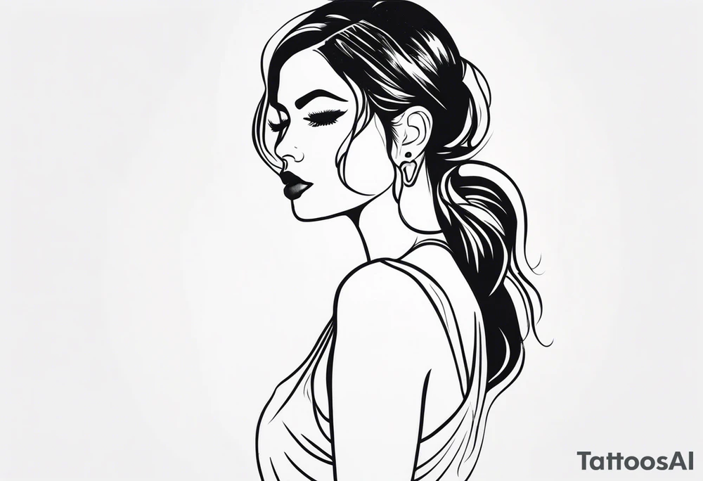 naked woman tattoo idea
