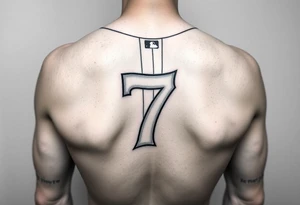 the number seven and a yankee jersey for forearm tattoo idea