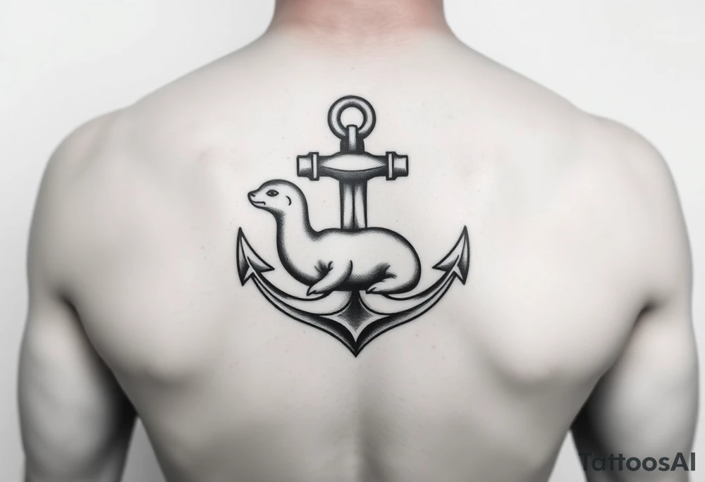 Anchor with weasel wrapped around it tattoo idea
