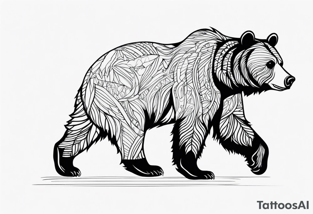 Large Grizzly Bear tattoo idea