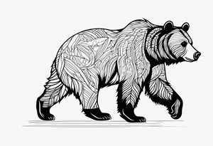 Large Grizzly Bear tattoo idea