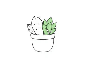 cute cacti and succulent in a pot tattoo idea