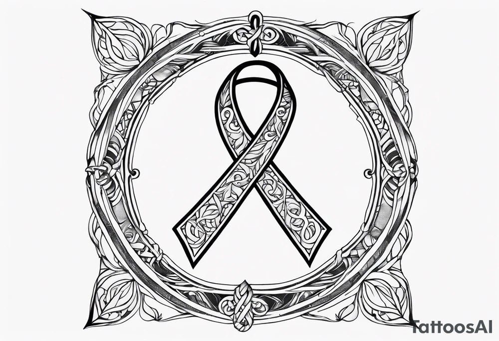cancer ribbon tattoo idea