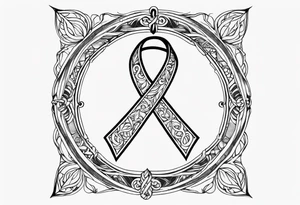 cancer ribbon tattoo idea