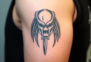 Predator mark from the movie Predator with a m9 bayonet tattoo idea