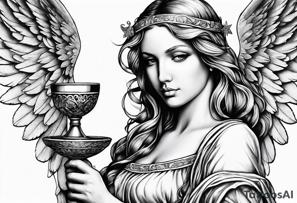 angel with chalice tattoo idea
