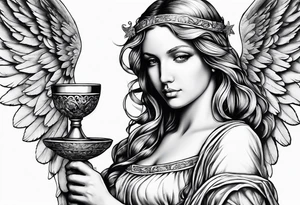 angel with chalice tattoo idea
