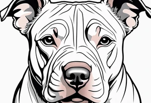 white pitbull pointed ears tattoo idea