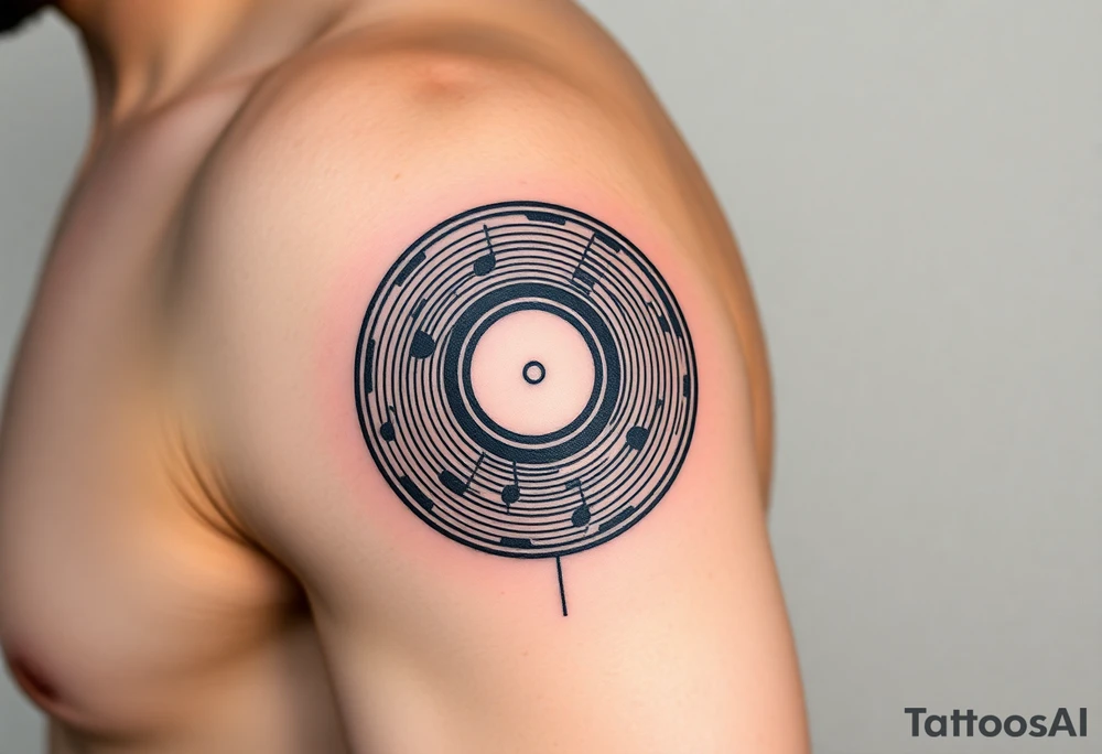 vinyl records as an expression of love for house music tattoo idea