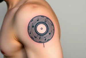 vinyl records as an expression of love for house music tattoo idea