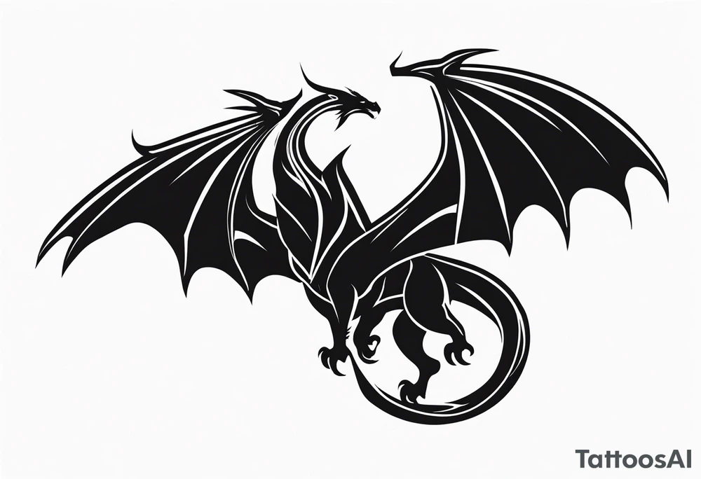 Wyvern silhouette tattoo idea