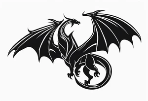 Wyvern silhouette tattoo idea