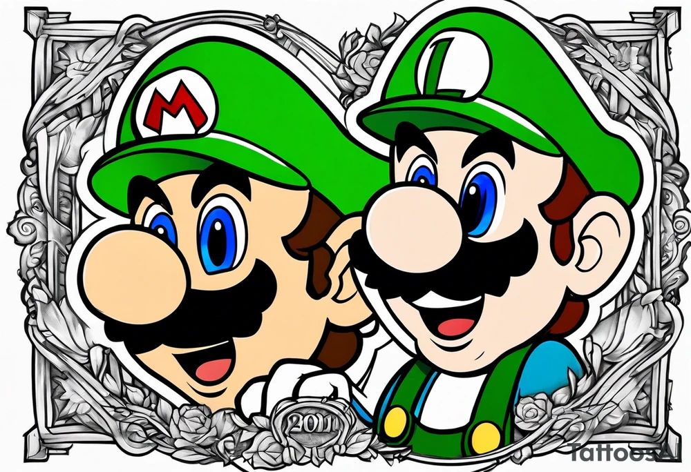 Mario and Luigi half sleeve tattoo idea