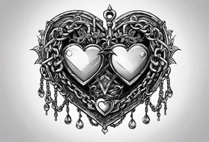 Heart wrapped in chains tattoo idea