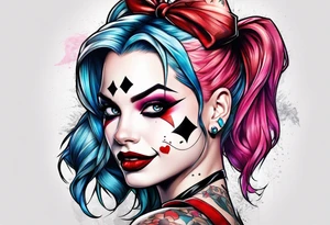 Pinup Harley Quinn tattoo idea