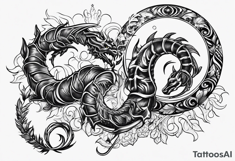 Scorpio and Leo mix tattoo idea