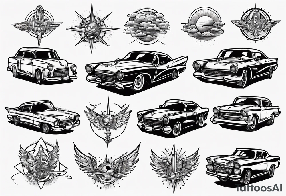 car in the sky tattoo idea