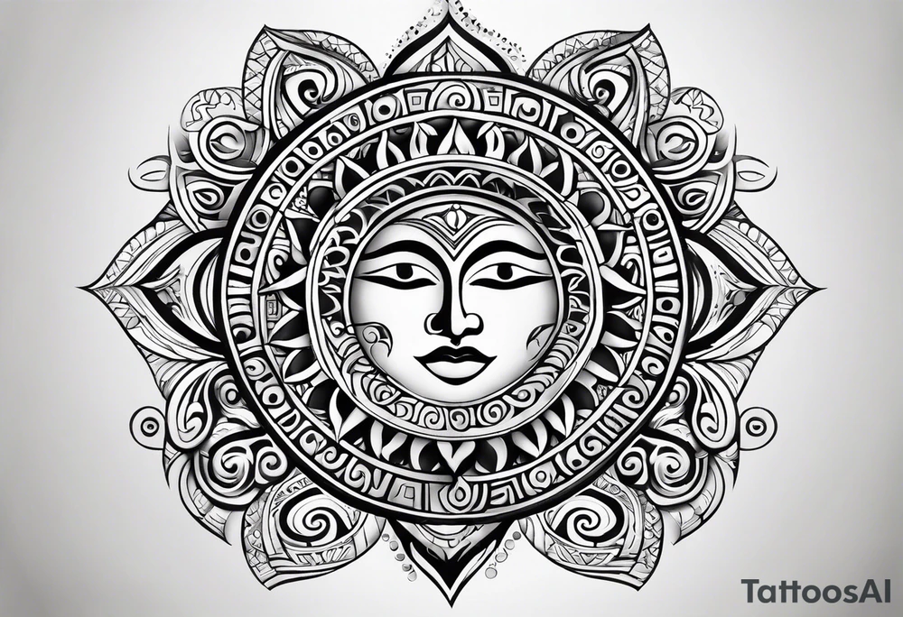 sun and freedom maori tattoo idea