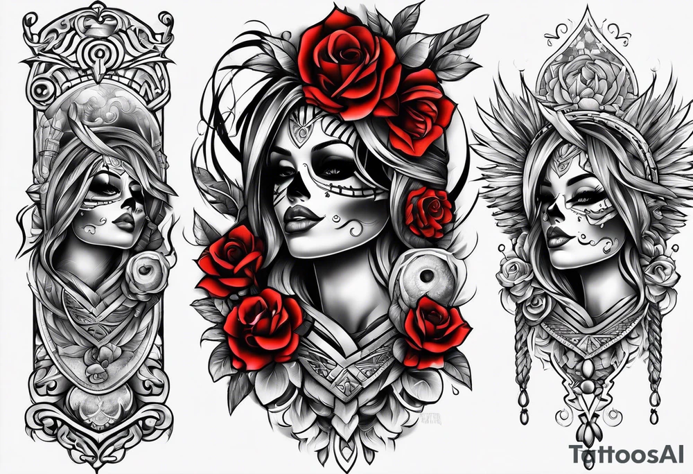 Chicano style tattoo for leg sleeve tattoo idea