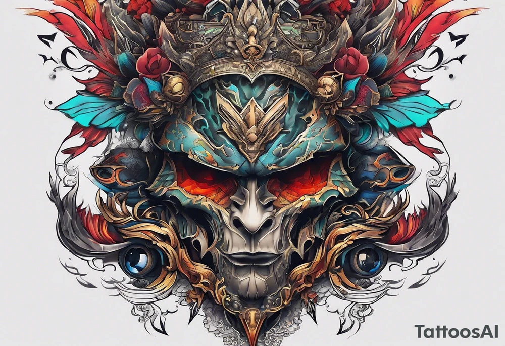 Landscape front neck tattoo that's appear to be ejecting from the skin, symbolizing the freedom from censorship. tattoo idea