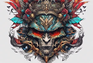 Landscape front neck tattoo that's appear to be ejecting from the skin, symbolizing the freedom from censorship. tattoo idea