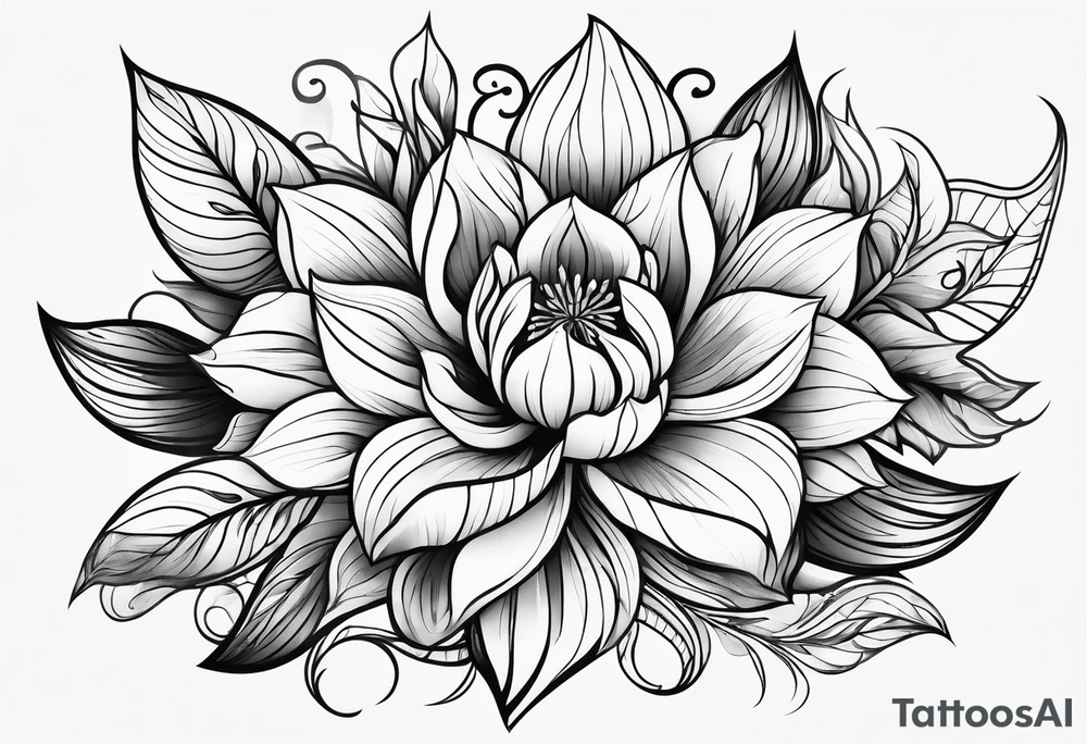 abstract flower tattoo idea