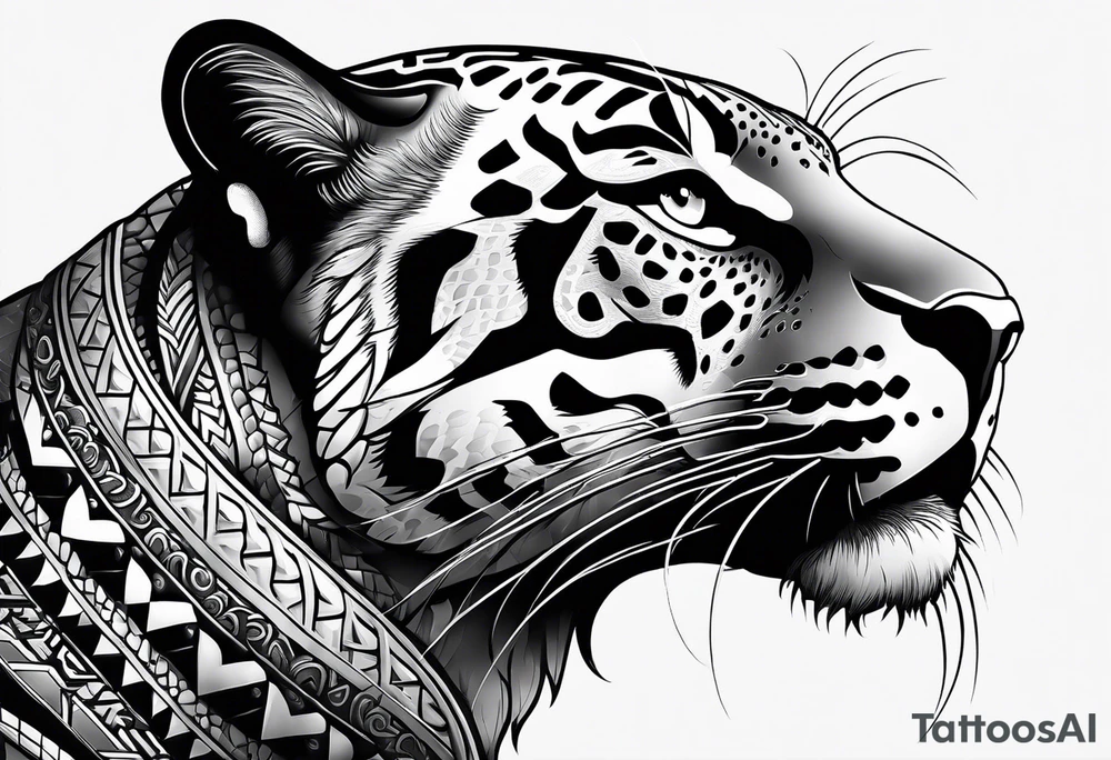 aztec black jaguar with snake tattoo idea
