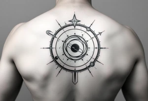 Solar system tattoo with constellations tattoo idea