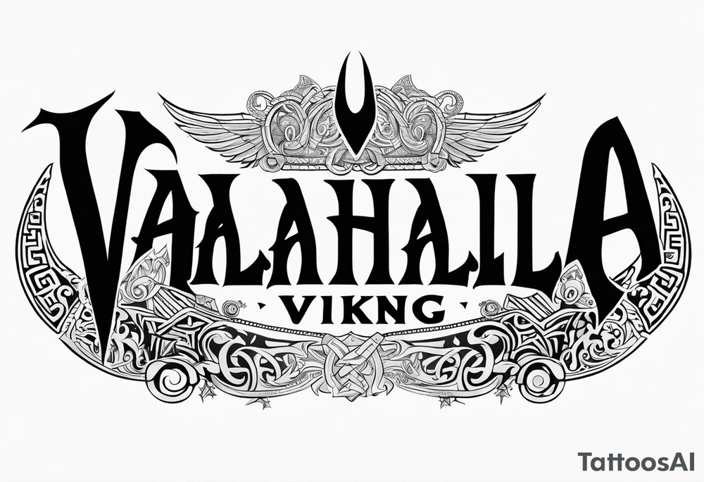 Valhalla viking gods tattoo idea