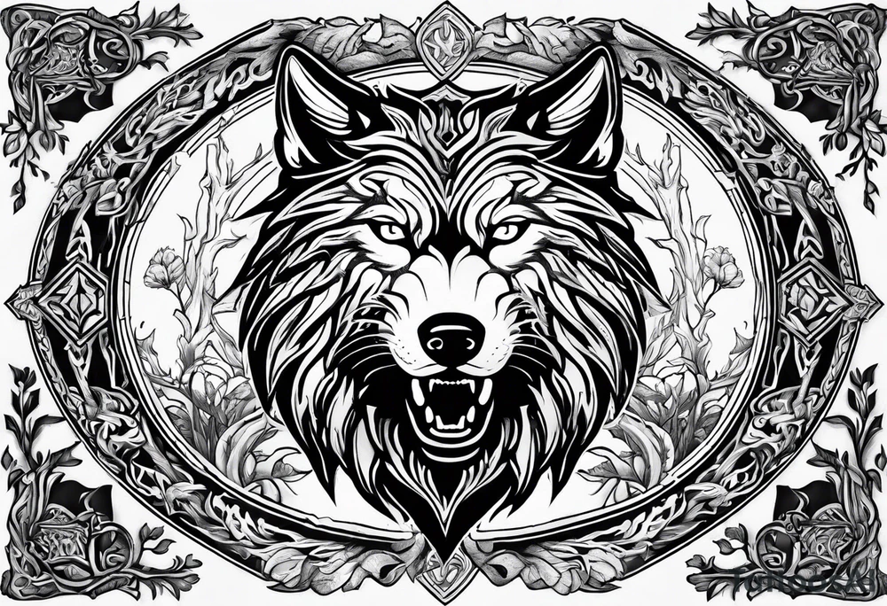 Fenrir
Keltischer Kompaß
Vor einem Nadelwald tattoo idea