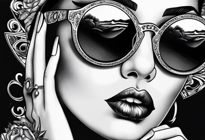 capricorn woman sunglasses big titts tattoo idea