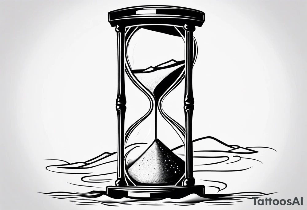 hourglass sand falling out tattoo idea