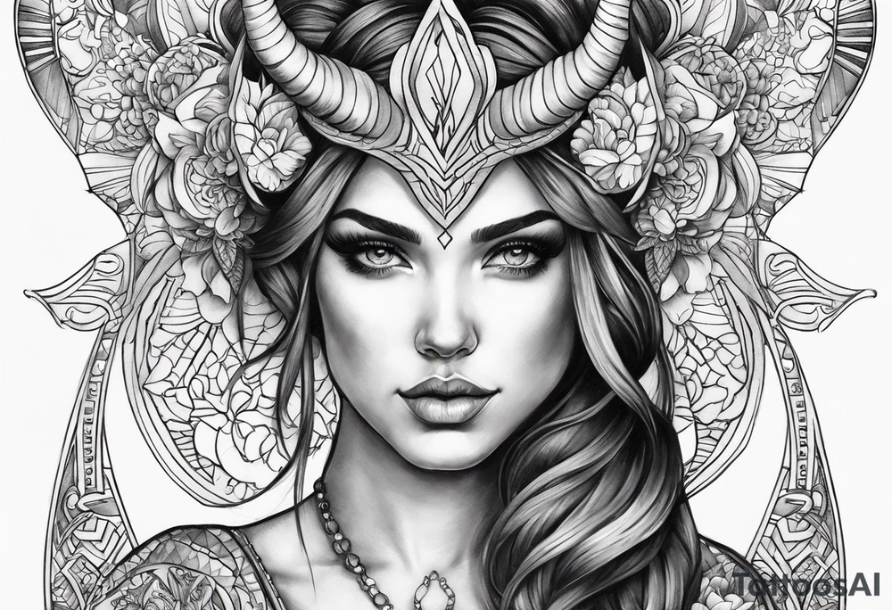 Feminine Capricorn tattoo tattoo idea