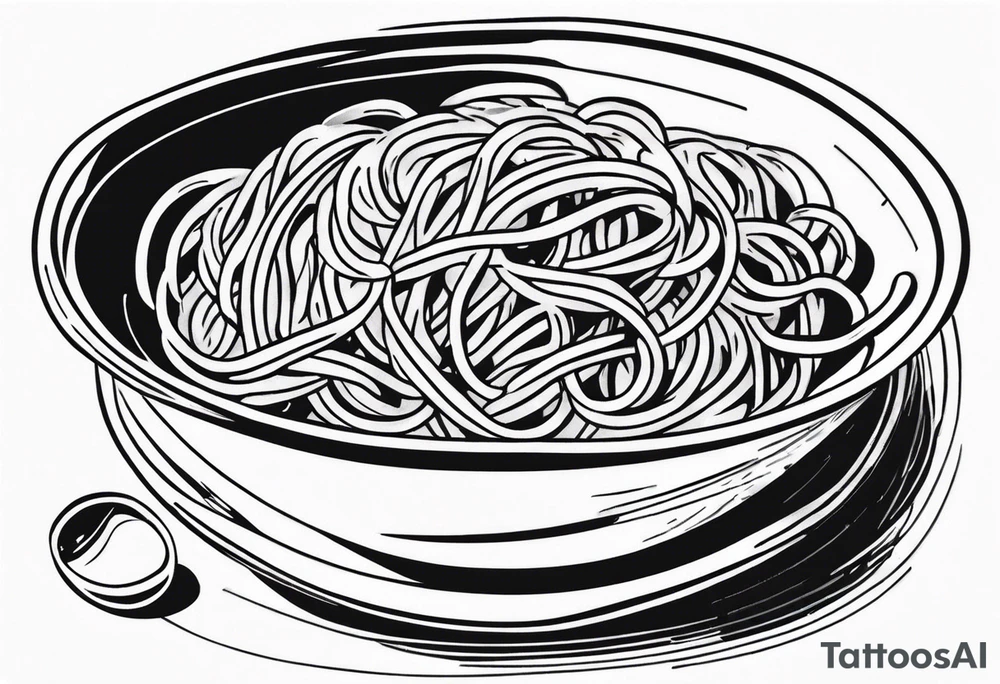 bowl of spaghetti pasta tattoo idea