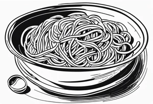 bowl of spaghetti pasta tattoo idea