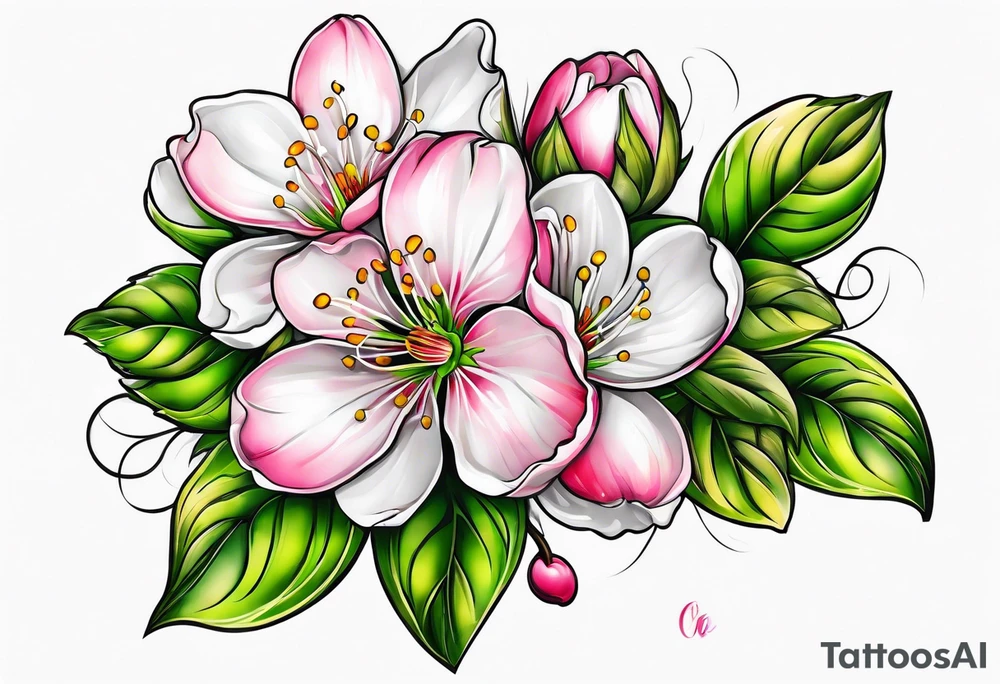 Apple blossom tattoo idea