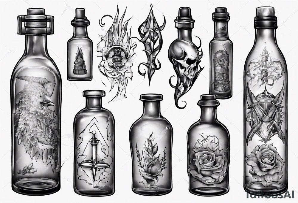 bottle tattoo idea
