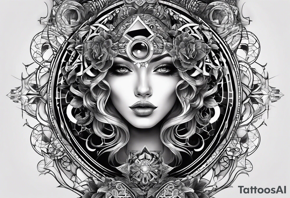 un tatuaggio semplice che crea un'illusione ottica con figure geometriche tattoo idea