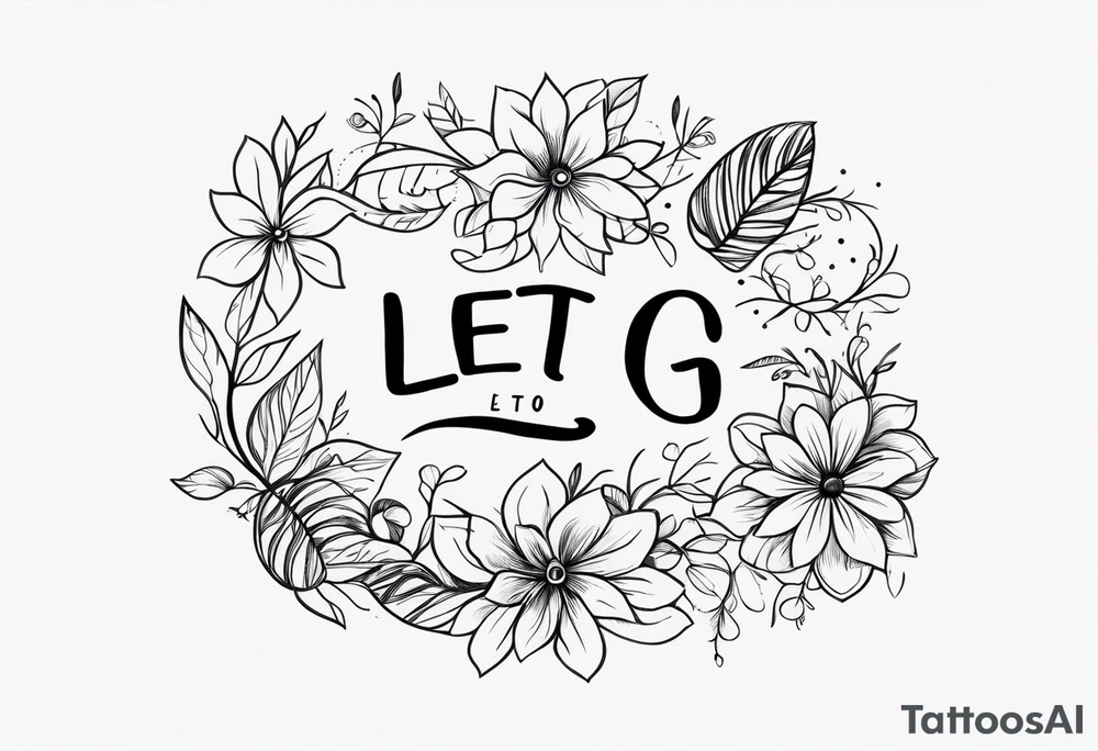 Elegant but simple design of the words Let Go tattoo idea