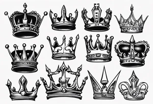 french king crown tattoo idea