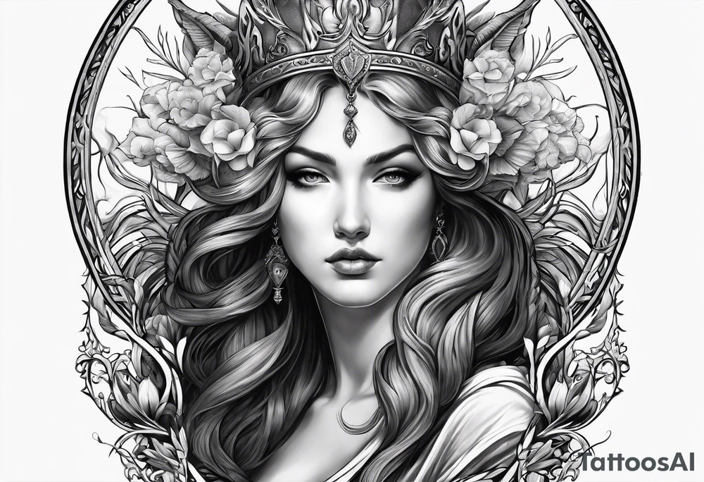 the goddess of vengeance tattoo idea