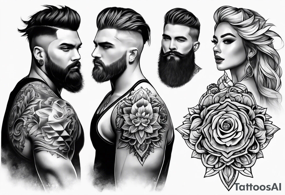 flair fire elbow tattoo idea