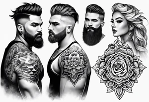 flair fire elbow tattoo idea