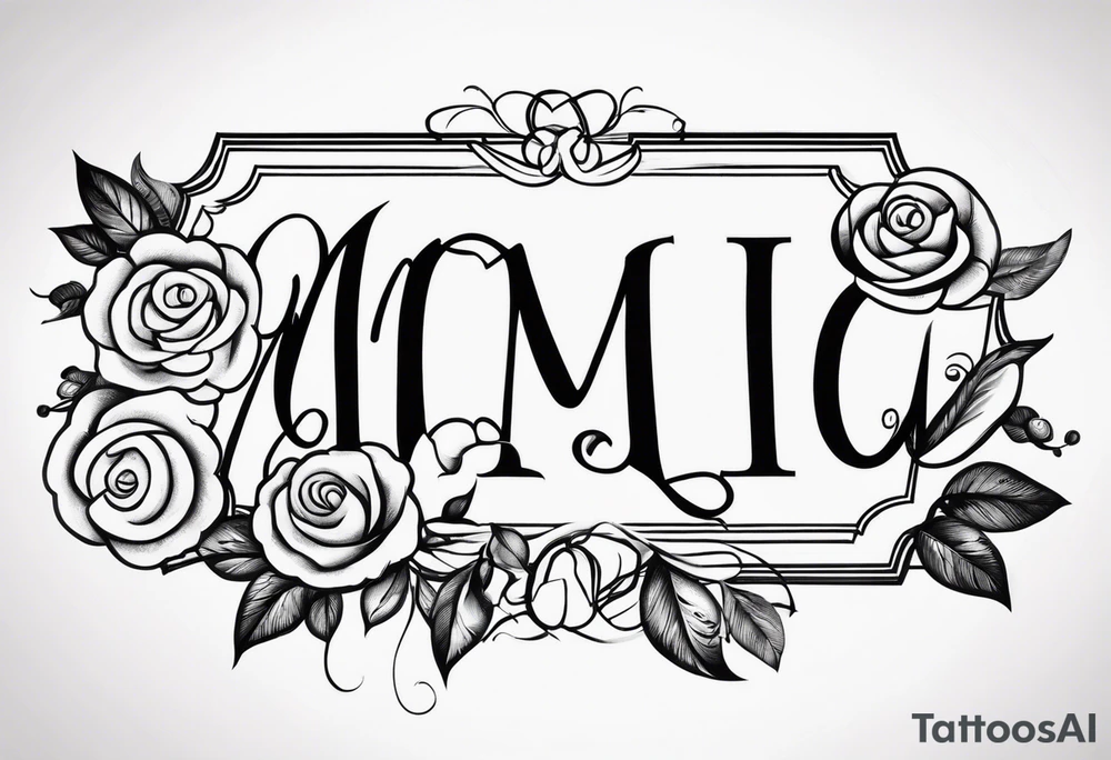 una rosa y con las letras romanas MCMLXXXII tattoo idea