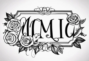 una rosa y con las letras romanas MCMLXXXII tattoo idea