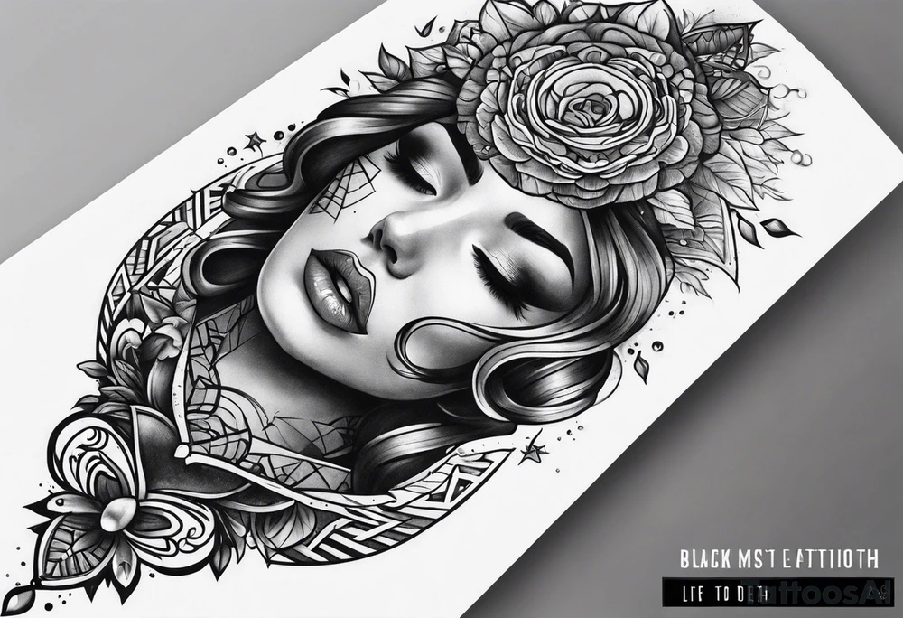 Life to death sleeve tattoo idea
