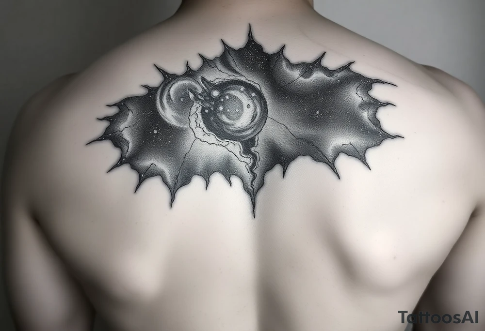 Beautiful yet mysterios milky way that are 3d and appear to be what is beneth the skin. tattoo idea