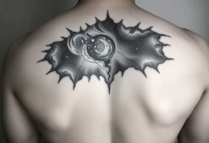 Beautiful yet mysterios milky way that are 3d and appear to be what is beneth the skin. tattoo idea