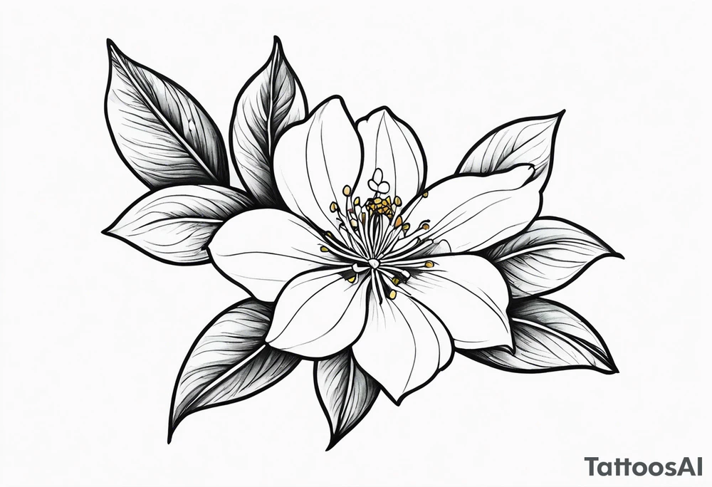 Shoulder and collarbone tattoo of a vibe of night-blooming Jasmine. The tattoo should be scary. tattoo idea