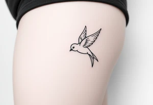 swallow flying with its wings out and forward tattoo idea